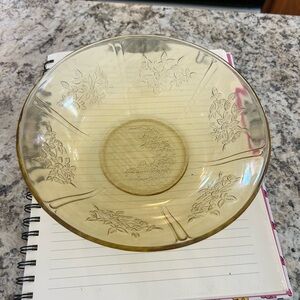 Amber Federal Glass co Sharon serving bowl